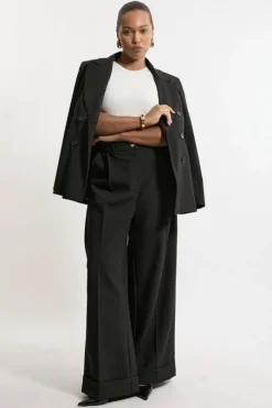 Plus Size Essential Tailored Wide Leg Pants