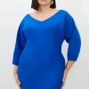 Plus Size Figure Form Bandage Banana Sleeve Mini Dress