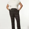 Plus Size Flannel Straight Leg Split Front Dress Pants