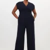 Plus Size Fluid Tailored Wide Leg Jumpsuit