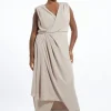 Plus Size OOTO Premium Viscose Jersey Draped Maxi Dress