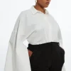 Plus Size Poplin Statement Sleeve Tailored Shirt