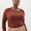 Plus Size Premium Jersey Wool Blend Long Sleeve Top