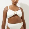 Plus Size Slinky Trim Detail Detachable Strap Bikini Top