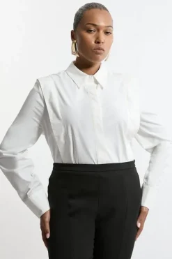 Plus Size Tailored Pin Tuck Waist Shirt