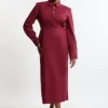 Plus Size Techno Cotton Woven Maxi Shirt Dress With Gold Clasps