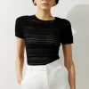 Pointelle Knit Racer Tee