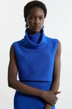 Polished Slinky Knit Turtleneck Top