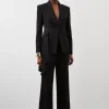 Polished Viscose Drape Side Single Breasted Tailored Jacket & Trouser Set