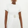 Ponte Belted Mini Dress