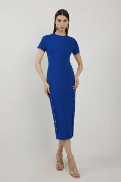 Ponte Jersey Hardwear Detail Midi Dress