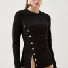Ponte Tuck Long Sleeve Top