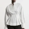 Poplin Balloon Sleeve Pintuck Woven Shirt
