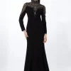 Premium Crystal Embellished Woven Maxi Dress