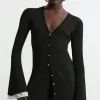 Premium Drape Rib Knit Woven Cuff Tunic