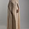Premium Embellished Cape Maxi Dress