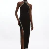 Premium Embellished Ponte Jersey Midi Dress