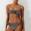 Premium Embellished Rosette Bandeau Bikini Top