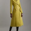 Premium Italian Manteco Wool Military Double Breasted Tailored Midaxi Coat