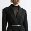 Premium Leather Gold Tube Detail Belt