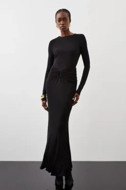 Premium Stretch Crepe Jersey Maxi Dress