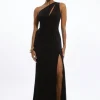 Premium Viscose Jersey Bandeau Split Maxi Dress