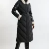 Quilted Hooded Longline Belted Coat