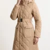 Quilted Hooded Longline Coat