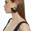Raffia Fan Statement Earring