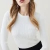 Rib Crew Neck Knit Sweater