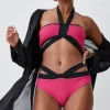 Ripple Colour Block Double Strap Bikini