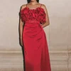 Rosette Corset Lace Up Back Midaxi Dress