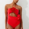 Rosette Cut Out Detail Swimsuit