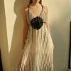 Rosette Spot Print Strappy Woven Maxi Dress