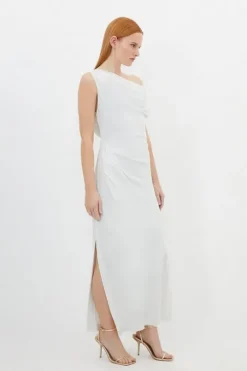 Satin Back Crepe Woven Maxi Dress