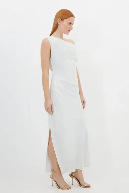 Satin Back Crepe Woven Maxi Dress