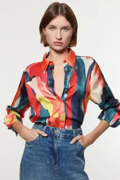Satin Printed Woven Shirt