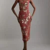 Satin Sequin And Embroidery Woven