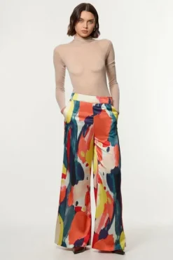 Satin Wide Leg Woven Pants