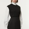 Scallop Trim Woven Crepe Skirt