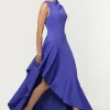 Scuba Drama Ruffle Hem Woven Maxi Dress