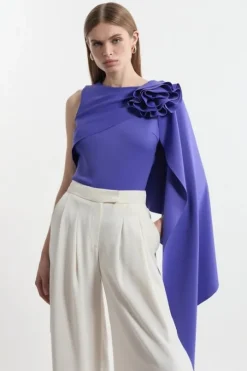 Scuba Drama Ruffle Rosette Top