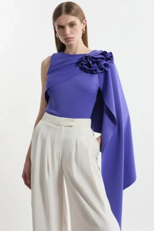 Scuba Drama Ruffle Rosette Top