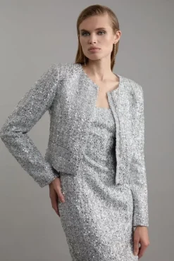 Sequin Boucle Tailored Jacket