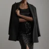 Sequin Tweed Tailored Midi Skirt