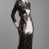 Sequin Woven Midi Skirt