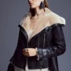 Shearling High Low Jacket