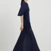 Sheer Cape Knit And Full Skirt Sheer Maxi Dress