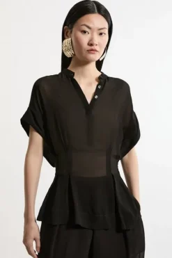 Sheer Viscose Georgette Pintuck Co-Ord