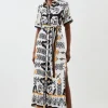 Short Sleeve Viscose Woven Maxi Dress
